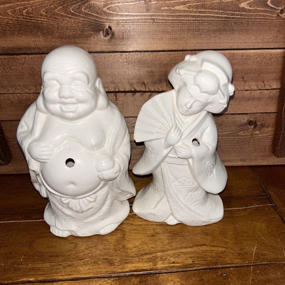 Lot of 2 Vintage Ceramic Incense / Candle Burners – Benihana & Geish